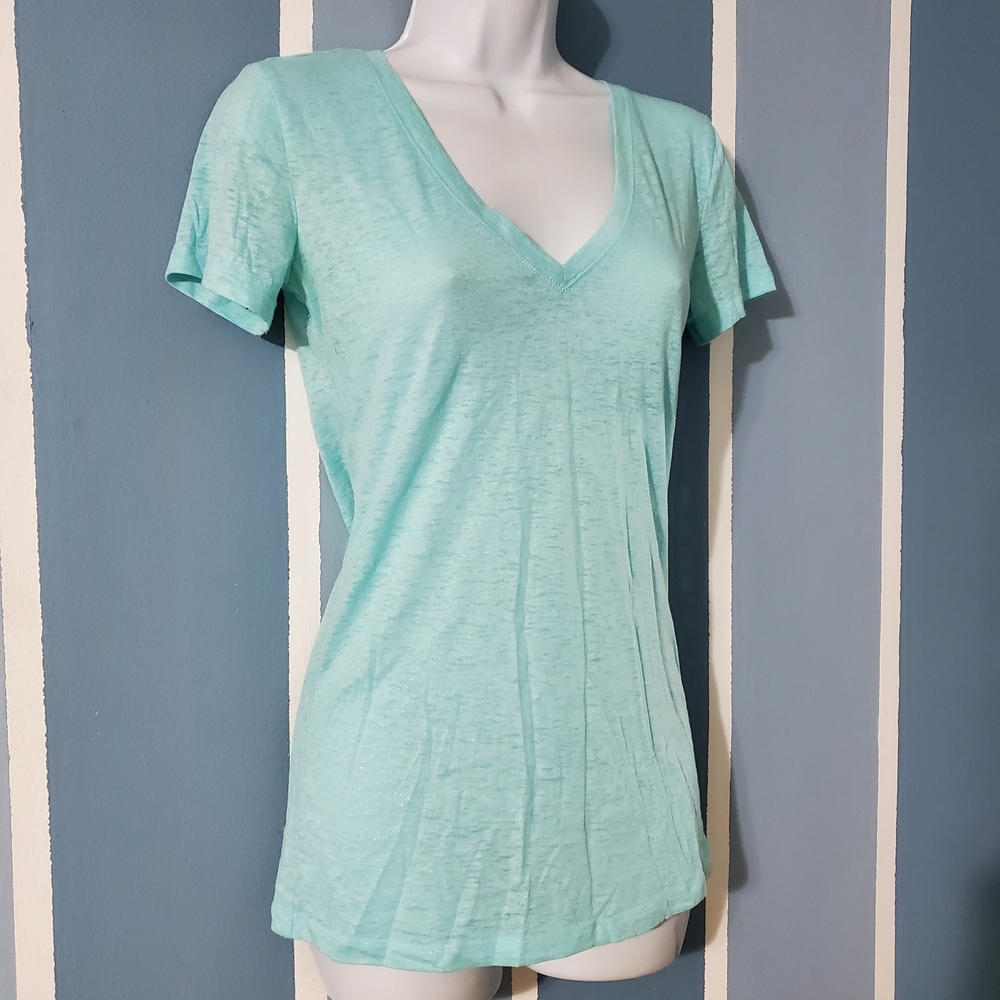 Victoria's Secret Light Blue V-Neck Short Sleeve Tee